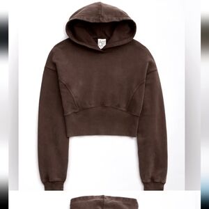 Espresso Acid Washed Modern Aerie Offline Pullover Sweatshirt Cropped